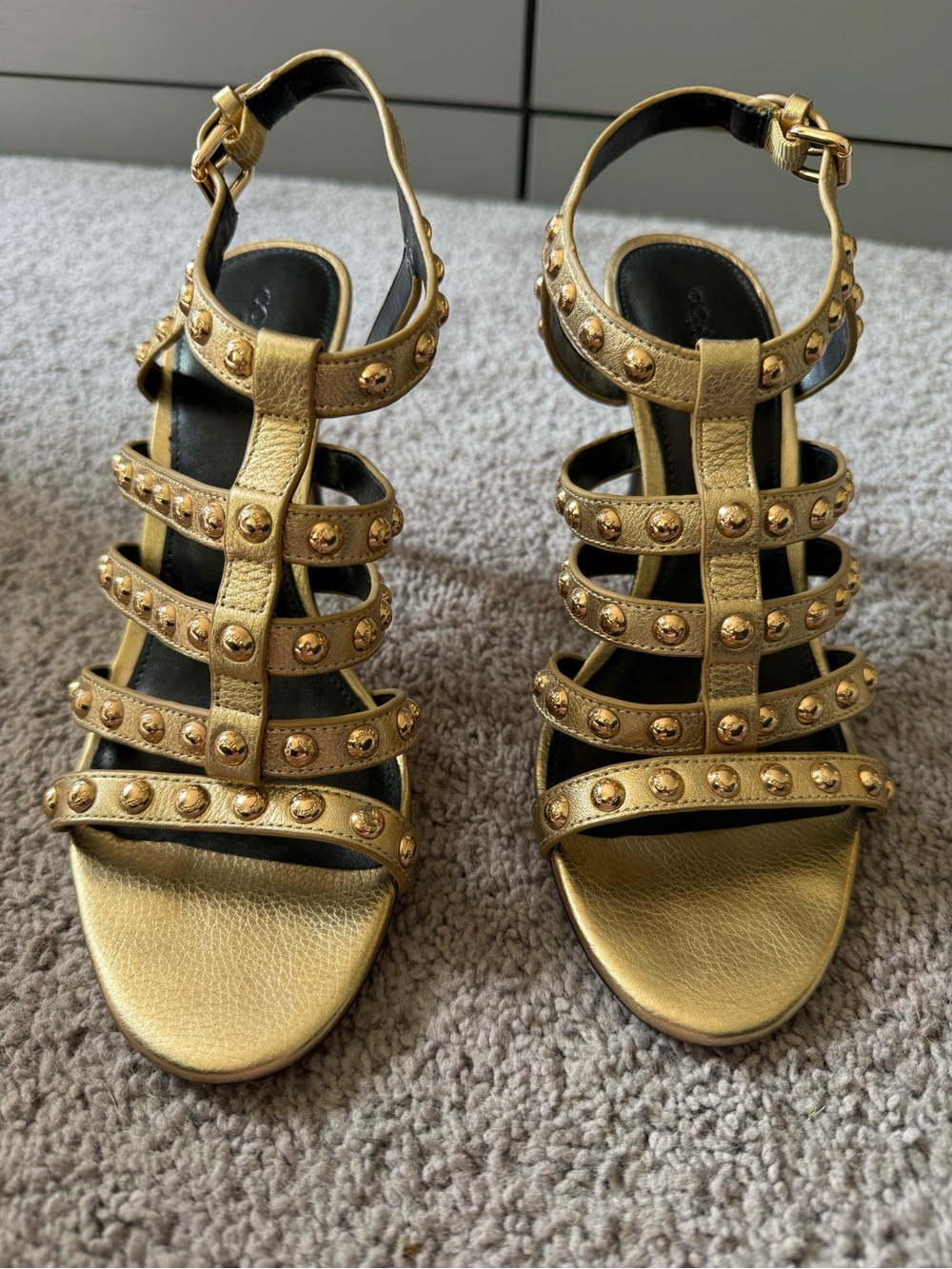 Coach Gold Studded Strappy Women’s Sandals